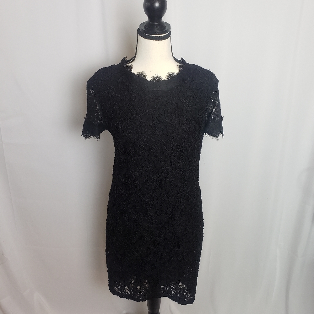 Zara Black Lace Dress, Stretch - Picture 2 of 11